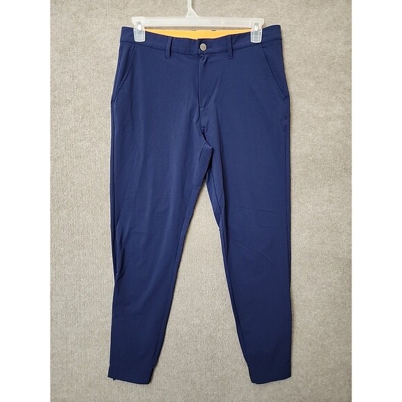 Macade Jogger Golf Pants Mens 34 Blue Slim Fit Tapered Leg Zip Ankle Stretch - Picture 1 of 10